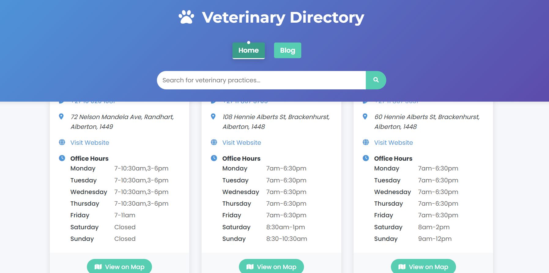 Vet Near Me - Veterinary Directory
