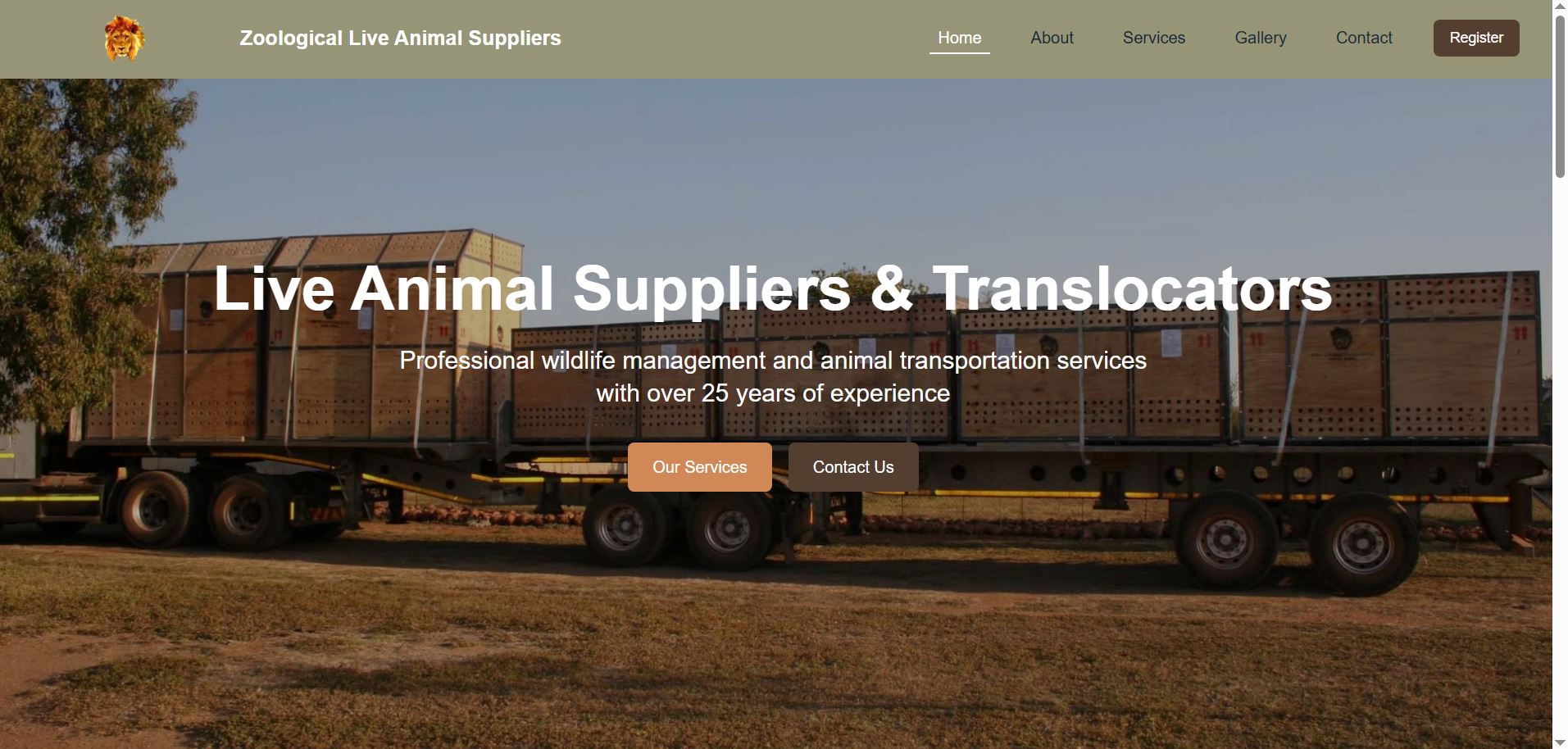 Zoological Website Template Preview